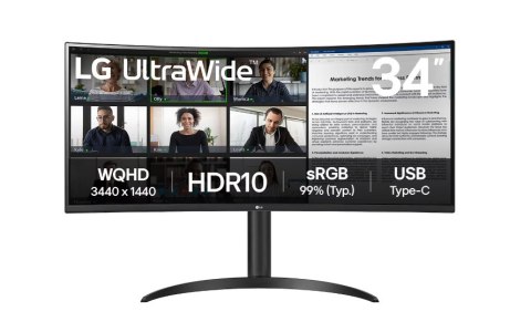 LG 34WR55QK-B | 34 " | VA | 21:9 | 100 Hz | 5 ms | 3440 x 1440 pixels | 300 cd/m² | HDMI ports quantity 2 | Warranty 24 month(s)
