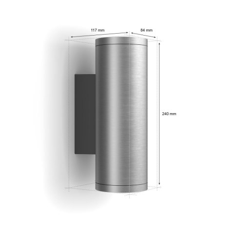Philips Hue WCA Appear Outdoor Wall Lantern, Inox | Philips Hue