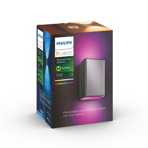 Philips Hue WCA Resonate Outdoor Wall Lantern, Inox | Philips Hue