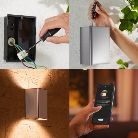 Philips Hue WCA Resonate Outdoor Wall Lantern, Inox | Philips Hue