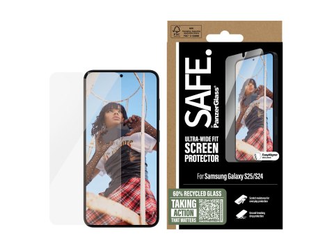 SAFE by PanzerGlass Screen Protector Samsung Galaxy S25 | Ultra-Wide Fit w Aligner | PanzerGlass