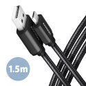 AXAGON Data and charging cable, 1.5 m | BUMM-AM15AB | USB Type A to USB Type Micro