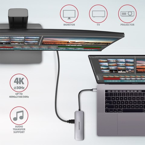 AXAGON SuperSpeed USB-C COMBO 5in1 Hub | HMC-5