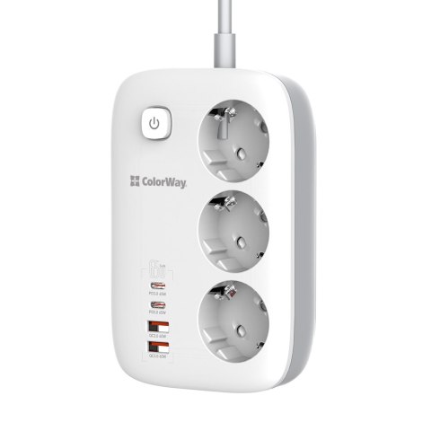 ColorWay Power Socket | CW-CHE34PDW