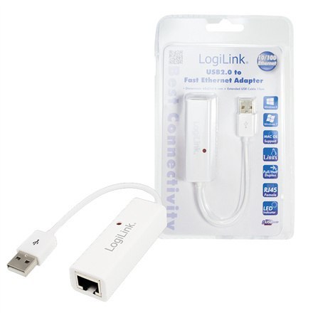 Adapter sieciowy Logilink | Fast Ethernet | USB 2.0 | Gwarancja 24 miesiące