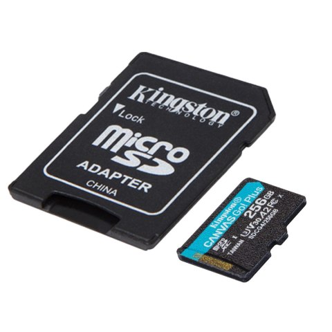 Kingston | Canvas Go! Plus | 256 GB | microSD | Flash memory class Class 10, UHS-I, U3, V30, A2