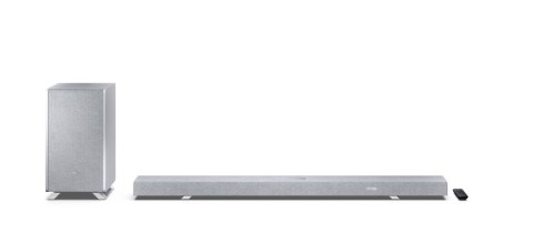 Sharp HT-SBW55121(SL) Q 5.1.2 Dolby Atmos/ DTS:X Soundbar with Wireless Subwoofer, Silver | Sharp