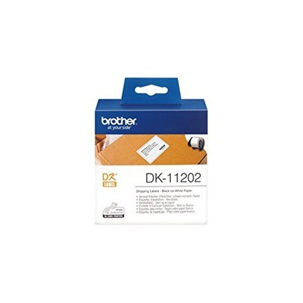 Brother | DK-11202 | Etykiety wysyłkowe | Termiczne | Czarne na białym | 62 x 100 mm