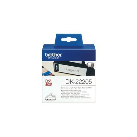 Brother | DK-22205 | Papier termiczny | Termiczny | Czarny na białym | Rolka (6,2 cm x 30,5 m)