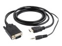 Kabel adaptera wideo Cablexpert | 15-pinowy HD D-Sub (HD-15) | Mini-phone stereo 3,5 mm | Męski | 19-pinowy HDMI Typ A | Męski |