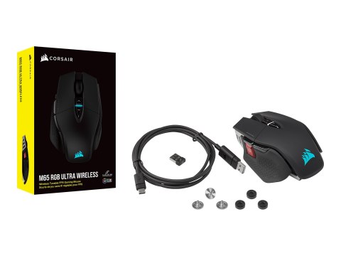 Corsair | Tunable FPS Gaming Mouse | M65 RGB ULTRA WIRELESS | Optical | Gaming Mouse | Wireless/Wired | Black | Yes