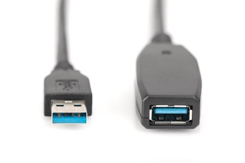 Digitus | Przedłużacz USB | Żeńskie | 9-pinowe USB typu A | Męskie | Czarne | 9-pinowe USB typu A | 10 m