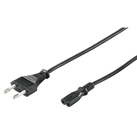 Goobay | Kabel zasilający | Zasilanie IEC 60320 C7 | Europlug (zasilanie CEE 7/16) | 1,5 m | Czarny