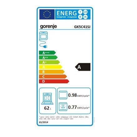 Gorenje | Kuchenka | GK5C41SJ | Typ płyty gazowa | Typ piekarnika elektryczna | Stal nierdzewna | Szerokość 50 cm | Grillowanie 