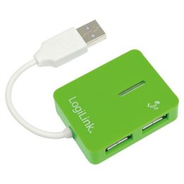 4-portowy koncentrator Logilink | USB 2.0, Smile, zielony