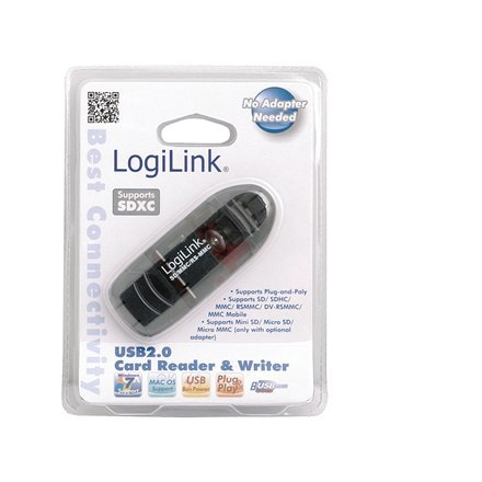 Logilink | Cardreader USB 2.0 Stick zewnętrzny dla MMC, RS-MMC, SD i SD HC
