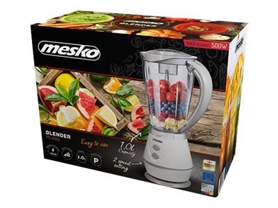 Mesko | MS 4060 | Tabletop | 500 W | Materiał słoika Plastik | Pojemność słoika 1 L | Biały/szary