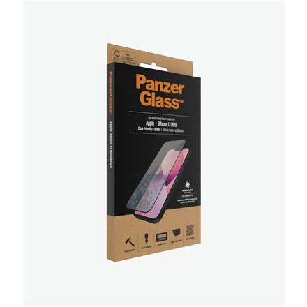PanzerGlass | Ochraniacz ekranu - szkło | Apple iPhone 13 mini | Szkło | Czarny | Przezroczysty