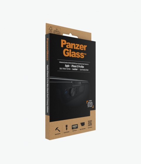PanzerGlass | Ochraniacz ekranu - szkło - z filtrem prywatności | Apple iPhone 13 Pro Max | Szkło hartowane | Czarny | Przezrocz