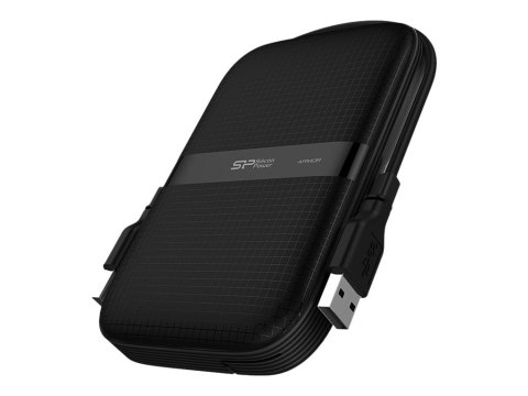 Silicon Power Portable Hard Drive Armor A60 1000 GB, USB 3.2, Black