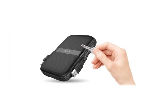 Silicon Power Portable Hard Drive Armor A60 1000 GB, USB 3.2, Black