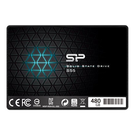 Silicon Power | Slim S55 | 480 GB | Format SSD 2,5" | Interfejs SSD SATA | Prędkość odczytu 550 MB/s | Prędkość zapisu 440 MB/s