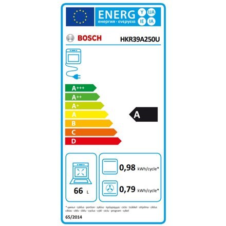 Bosch | Kuchenka | HKR39A250U | Typ płyty Vitroceramic | Typ piekarnika Electric | Stal szlachetna | Szerokość 60 cm | Elektroni