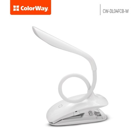 ColorWay | lm | Lampa stołowa LED Flexible & Clip z wbudowanym akumulatorem | Światło białe: 5500-6000 K | Lampa stołowa