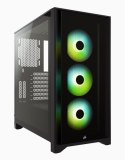 Corsair | Obudowa Mid-Tower ATX ze szkłem hartowanym | iCUE 4000X RGB | Okno boczne | Mid-Tower | Czarny | Zasilacz w zestawie N