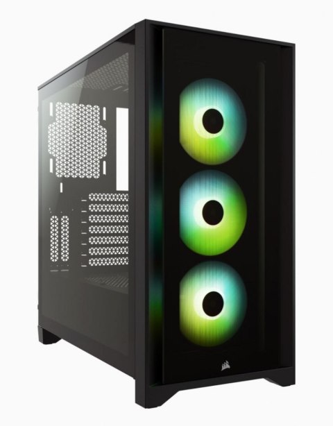 Corsair | Obudowa Mid-Tower ATX ze szkłem hartowanym | iCUE 4000X RGB | Okno boczne | Mid-Tower | Czarny | Zasilacz w zestawie N