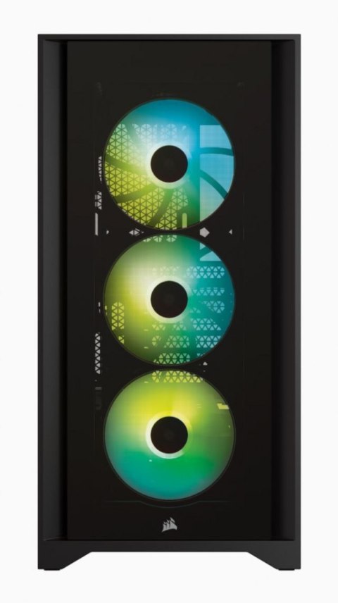 Corsair | Obudowa Mid-Tower ATX ze szkłem hartowanym | iCUE 4000X RGB | Okno boczne | Mid-Tower | Czarny | Zasilacz w zestawie N