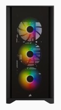 Corsair | Obudowa Mid-Tower ATX ze szkłem hartowanym | iCUE 4000X RGB | Okno boczne | Mid-Tower | Czarny | Zasilacz w zestawie N