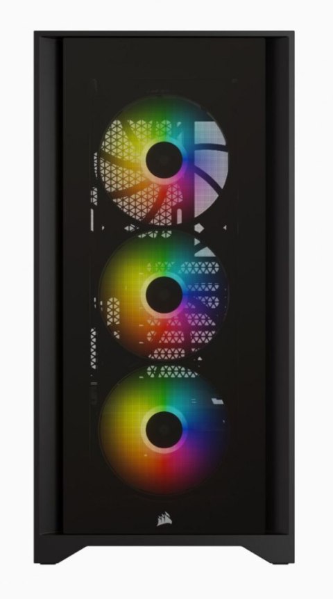 Corsair | Obudowa Mid-Tower ATX ze szkłem hartowanym | iCUE 4000X RGB | Okno boczne | Mid-Tower | Czarny | Zasilacz w zestawie N