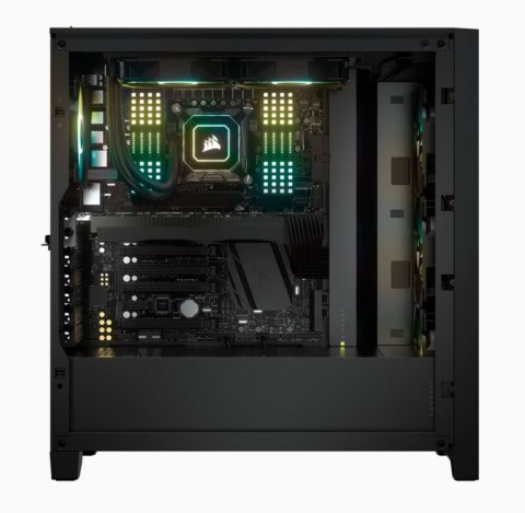 Corsair | Obudowa Mid-Tower ATX ze szkłem hartowanym | iCUE 4000X RGB | Okno boczne | Mid-Tower | Czarny | Zasilacz w zestawie N