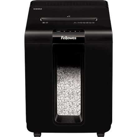 Fellowes AutoMax | 100M | Mini-cięcie | Niszczarka | P-4 | T-4 | Karty kredytowe | Zszywki | Spinacze | Papier | 23 litry | Czar