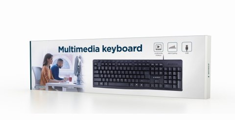Gembird | Klawiatura multimedialna | KB-UM-107 | Multimedialna | Przewodowa | US | Czarna | g