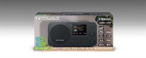 Muse | M-128 DBT | Funkcja alarmu | NFC | Wejście AUX | Czarny | Radio stołowe DAB+/FM z Bluetooth