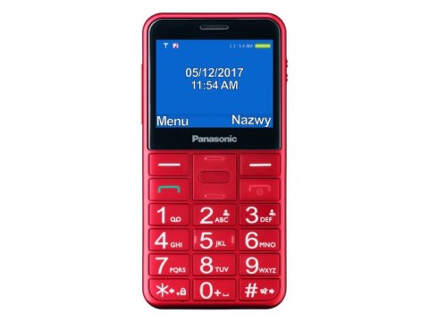 Panasonic | KX-TU155EXBN | Czerwony | 2.4 " | TFT-LCD | MB | microSD/microSDHC MB | Bluetooth | USB wersja micro USB | Wbudowana