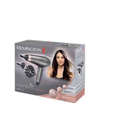 Remington | Suszarka do włosów | AC8820 | 2200 W | Liczba ustawień temperatury 3 | Funkcja jonizacji | Dysza dyfuzora | Srebrny