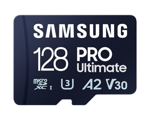Samsung | Karta microSD | PRO Ultimate | 128 GB | Karta pamięci microSDXC | Pamięć flash klasy U3, V30, A2 | Adapter SD