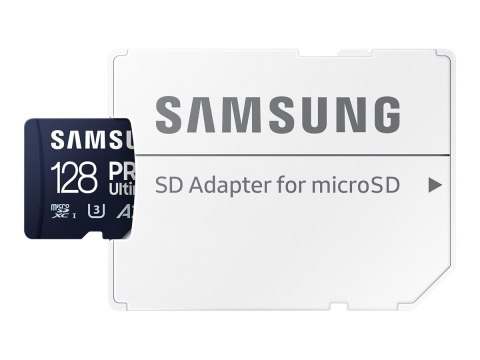 Samsung | Karta microSD | PRO Ultimate | 128 GB | Karta pamięci microSDXC | Pamięć flash klasy U3, V30, A2 | Adapter SD