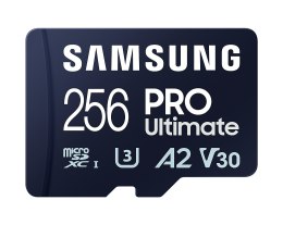 Samsung | Karta microSD | PRO Ultimate | 256 GB | Karta pamięci microSDXC | Pamięć flash klasy U3, V30, A2 | Adapter SD