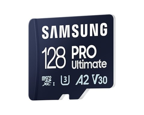Samsung | Karta microSD z czytnikiem kart | PRO Ultimate | 128 GB | Karta pamięci microSDXC | Pamięć flash klasy U3, V30, A2