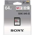 Sony | 64GB SF-M Series SDXC Class10 UHS-II U3 V60 Tough Memory Card | 64 GB | SDXC | Flash memory class 10