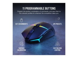 Corsair | Mysz dla graczy | NIGHTSABRE RGB | Bezprzewodowa | Bluetooth, 2,4 GHz | Czarna