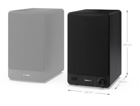 Sharp CP-SS30 Głośniki półkowe, czarny Sharp | Głośniki | CP-SS30(BK) Półka | 60 W | Bluetooth | Czarny | Połączenie bezprzewodo