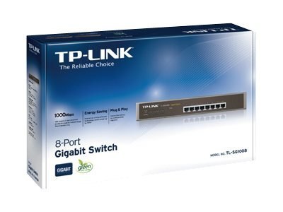 TP-LINK | 8-portowy przełącznik gigabitowy | TL-SG1008 | Niezarządzalny | Do montażu na biurku lub w szafie | Ilość portów 1 Gb/