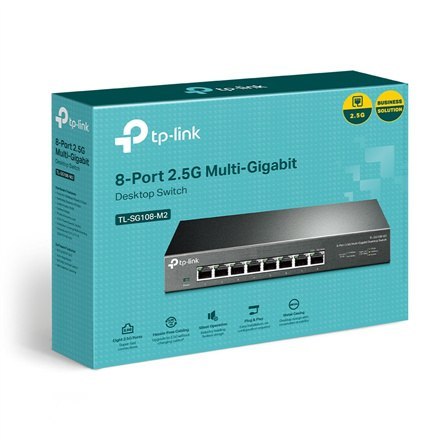TP-LINK | 8-portowy przełącznik 2.5G Desktop | TL-SG108-M2 | Niezarządzalny | Desktop | Ilość portów 1 Gb/s (RJ-45) | Ilość port