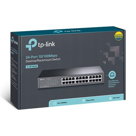 TP-LINK | Przełącznik | TL-SF1024D | Niezarządzalny | Biurkowy/do montażu w szafie | Ilość portów 10/100 Mb/s (RJ-45) 24 | Ilość