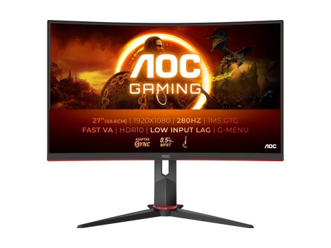 AOC C27G2Z3/BK 27" 1920x1080/16:9/300cd/m²/1ms/ DP HDMI Headphone Out